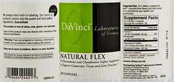 DaVinci Laboratories Of Vermont Natural Flex - a glucosamine and chondroitin sulfate supplement to support connective tissue and joint function