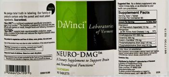 DaVinci Laboratories Of Vermont Neuro-DMG - supplement to support brain and neurological functions