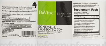 DaVinci Laboratories Of Vermont Nondairy Probiotic 50+ - a probiotic supplement to support digestive tract health