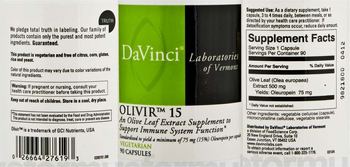 DaVinci Laboratories Of Vermont Olivir 15 - an olive leaf extract supplement to support immune system function