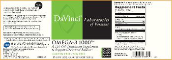 DaVinci Laboratories Of Vermont Omega-3 1000 - a fish oil concentrate supplement to support cholesterol balance