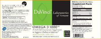 DaVinci Laboratories Of Vermont Omega-3 1000 - a fish oil concentrate supplement to support cholesterol balance
