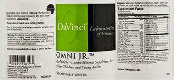 DaVinci Laboratories Of Vermont Omni Jr. - a multiple vitaminmineral supplement for older children and young adults