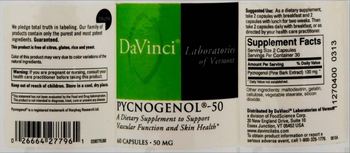 DaVinci Laboratories Of Vermont Pycnogenol-50 - supplement to support vascular function and skin health