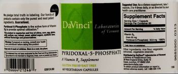 DaVinci Laboratories Of Vermont Pyridoxal-5-Phosphate - a vitamin b6 supplement