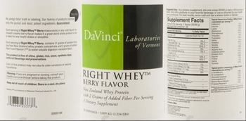 DaVinci Laboratories Of Vermont Right Whey Berry Flavor - supplement