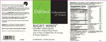 DaVinci Laboratories Of Vermont Right Whey Creamy Chocolate - supplement