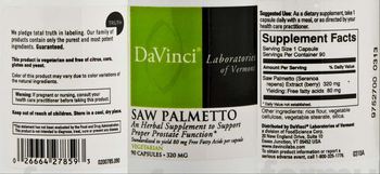 DaVinci Laboratories Of Vermont Saw Palmetto - an herbal supplement to support proper prostate function