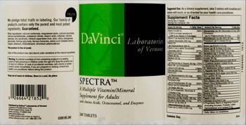 DaVinci Laboratories Of Vermont Spectra - a multiple vitaminmineral supplement for adults