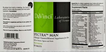 DaVinci Laboratories Of Vermont Spectra Man - a multiple vitaminmineral supplement for men with saw palmetto pygeum and nettle