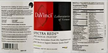 DaVinci Laboratories Of Vermont Spectra Reds - a delicious antioxidant drink mix supplement with orac berries to support immune system health