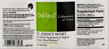 DaVinci Laboratories Of Vermont St. John's Wort - an herbal supplement to support positive mood balance