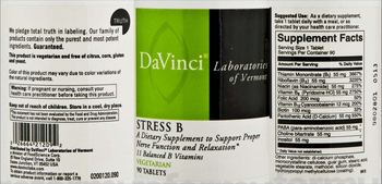 DaVinci Laboratories Of Vermont Stress B - supplement to support proper nerve function and relaxation