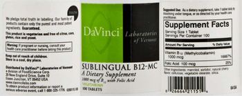 DaVinci Laboratories Of Vermont Sublingual B12-MC - supplement