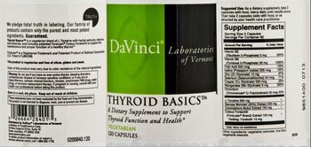 DaVinci Laboratories Of Vermont Thyroid Basics - supplement to support thyroid function and health