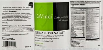 DaVinci Laboratories Of Vermont Ultimate Prenatal - a multiple vitaminmineral supplement for pregnant and nursing mothers