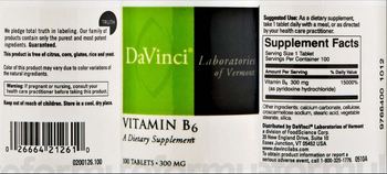 DaVinci Laboratories Of Vermont Vitamin B6 - supplement