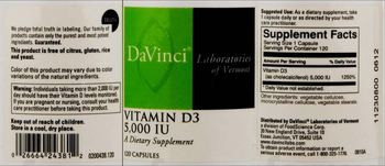 DaVinci Laboratories Of Vermont Vitamin D3 5,000 IU - supplement