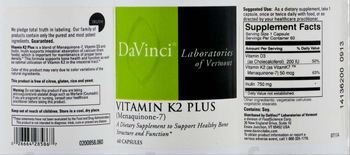 DaVinci Laboratories Of Vermont Vitamin K2 Plus - supplement to support healthy bone structure and function