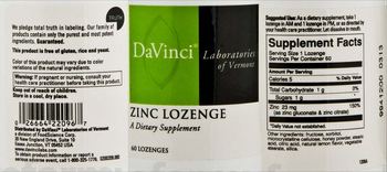 DaVinci Laboratories Of Vermont Zinc Lozenge - supplement