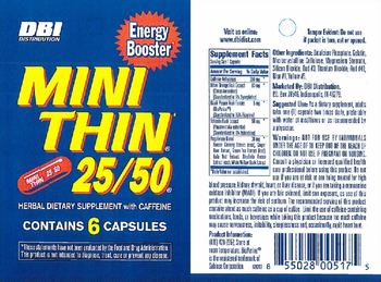DBI Distribution Mini Thin 25/50 - herbal supplement with caffeine