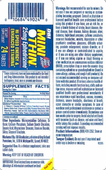 DBI Distribution Mini Thin 25 mg Ephedrizine - supplement