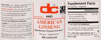 DC American Ginseng - supplement