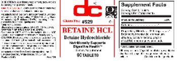 DC Betaine HCL - supplement