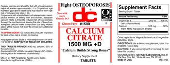 DC Calcium Citrate 1500 mg +D - supplement