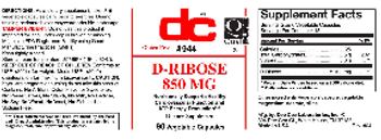 DC D-Ribose 850 mg - supplement