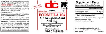 DC Formula 104 Alpha Lipoic Acid 100 mg - supplement