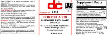 DC Formula 918 - supplement
