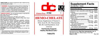 DC Hemo-Chelate - supplement of vitamin c folic acid b1 b2 niacinamide b6 b12 and pantothenic acid with iron