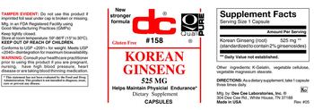 DC Korean Ginseng 525 mg - supplement