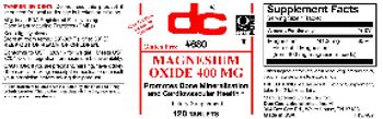 DC Magnesium Oxide 400 mg - supplement