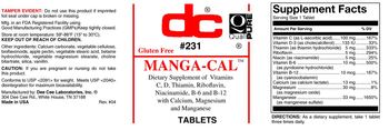 DC Manga-Cal - supplement of vitamins c d thiamin riboflavin niacinamide b6 and b12 with calcium magnesium and mang