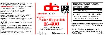 DC Natural Water Dispersible E-400 - supplement