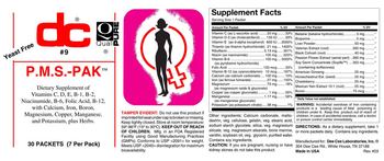 DC P.M.S.-Pak - supplement of vitamins c d e b1 b2 niacinamide b6 folic acid b12 with calcium iron boron magnesium c