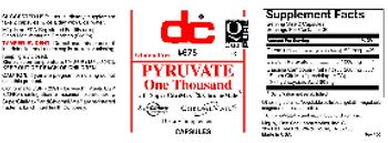 DC Pyruvate One Thousand - supplement