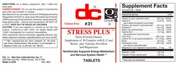 DC Stress Plus - stress formulsupplement of bcomplex with e c and biotin plus valerian passiflora and magnesium