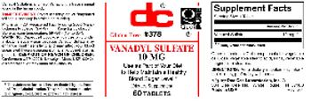 DC Vanadyl Sulfate 10 mg - supplement