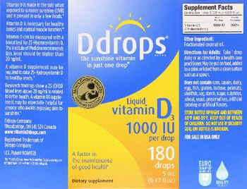 Ddrops Liquid Vitamin D3 1000 IU - supplement
