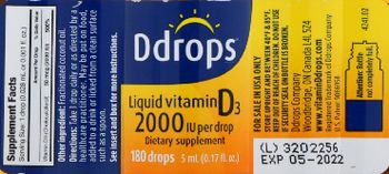 Ddrops Liquid Vitamin D3 2000 IU - supplement
