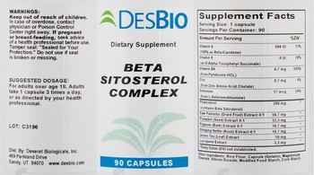 DesBio Beta Sitosterol Complex - supplement