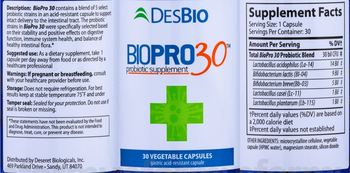 DesBio BioPro 30 - probiotic supplement
