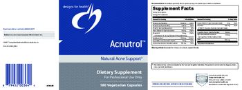 Designs For Health Acnutrol - supplement