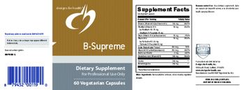 Designs For Health B-Supreme - supplement