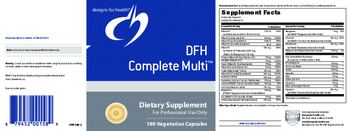 Designs For Health DFH Complete Multi - supplement