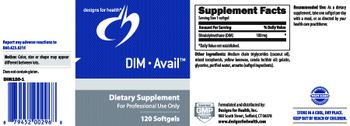 Designs For Health DIM - Avail - supplement