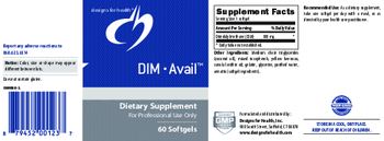 Designs For Health DIM - Avail - supplement